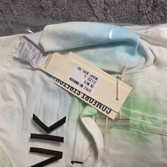 KDNK Men's Lightweight Denim Jacket - White with Blue and Green Accents - Picture 3 of 3